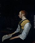 Peasant Canvas Paintings - Girl in Peasant Costume. Probably Gesina, the Painter's Half-Sister